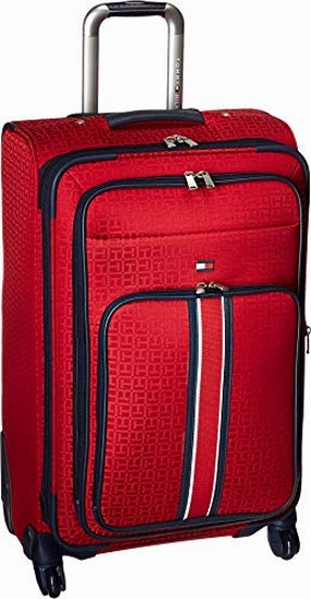 Tommy Hilfiger Classic Signature Jacquard 25" Expandable Spinner, red