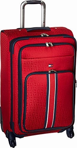 Tommy Hilfiger Classic Signature Jacquard 25" Expandable Spinner, red