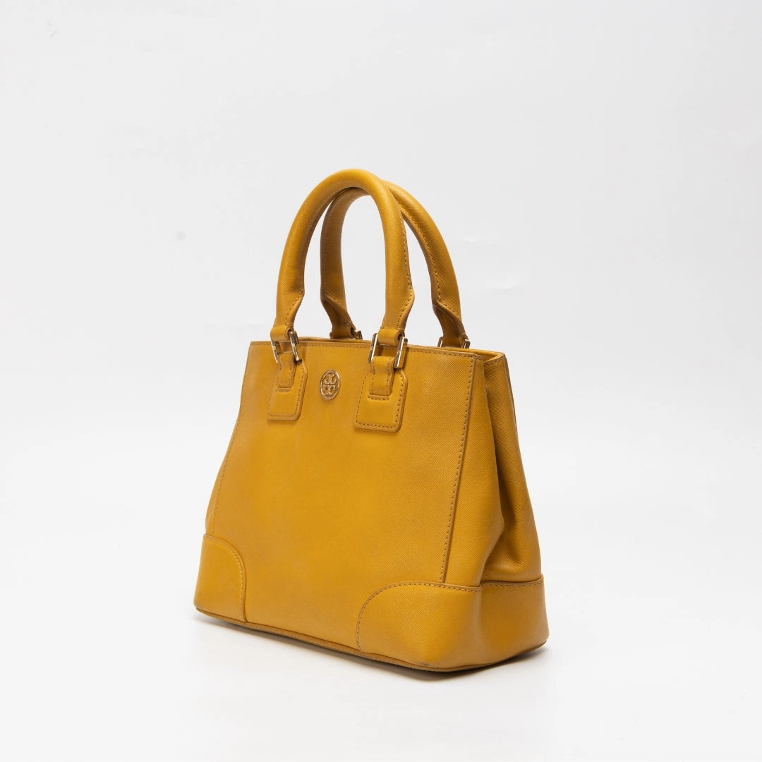 Tory Burch Yellow Leather Robinson Satchel