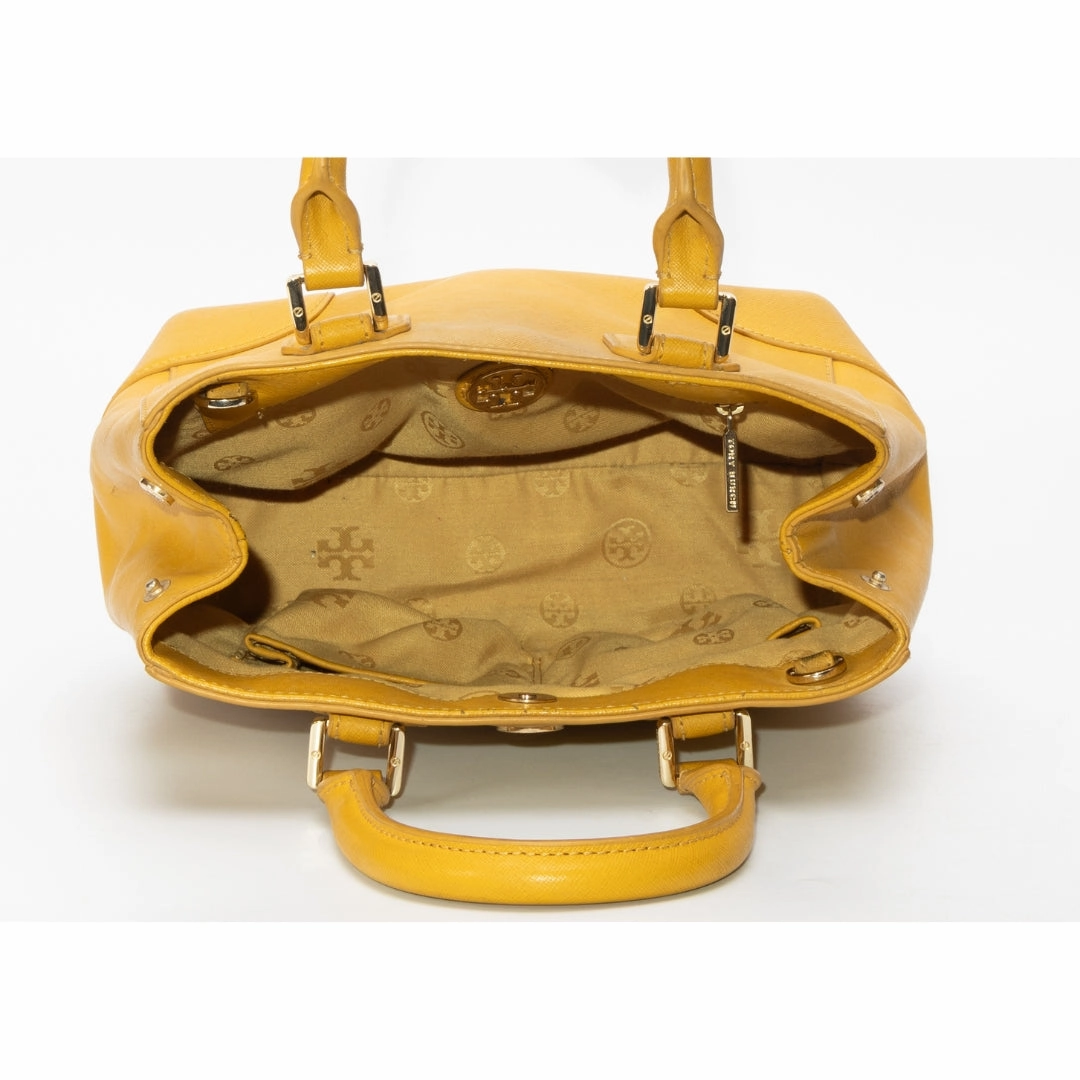 Tory Burch Yellow Leather Robinson Satchel