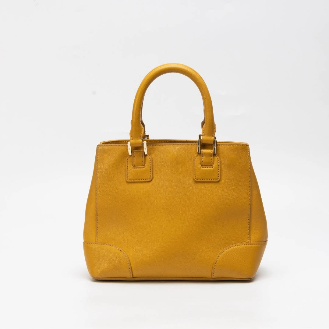 Tory Burch Yellow Leather Robinson Satchel