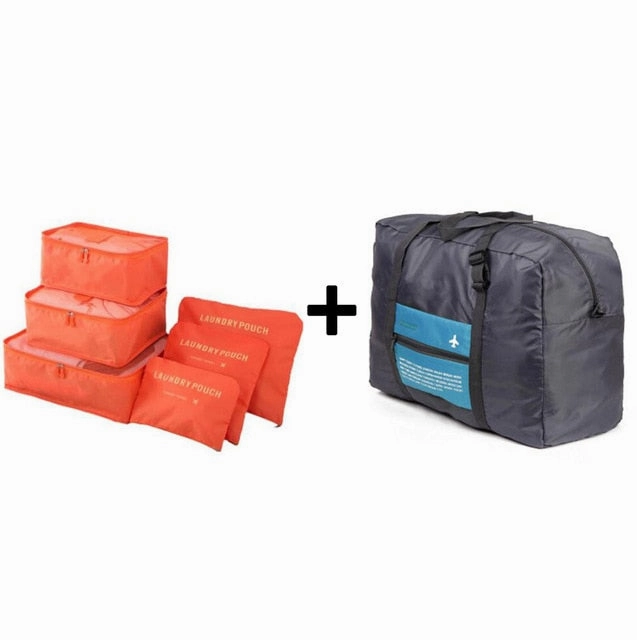 Travel Bags Set Women Luggage Travel Bag Large Capacity Packing Cubes Organizer Nylon Folding