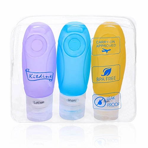 Travel Bottles Set - Kitdine Bpa Free Leak Proof Tsa Airline Approved Silicone Squeezable And