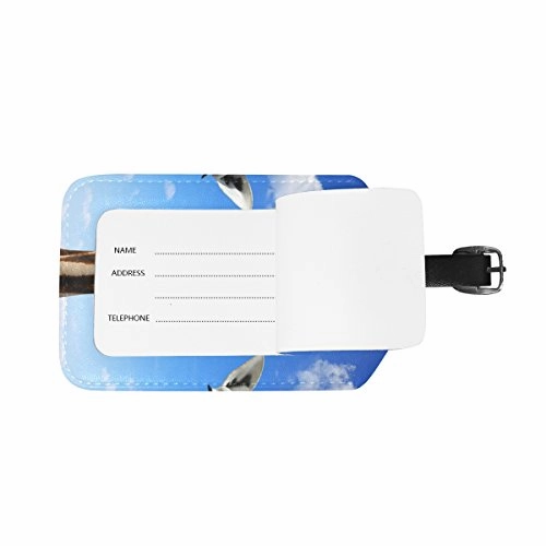 Travel Luggage Tag Funny Giraffes Pu Leather Baggage Suitcase Tag Name Address Id Label 1 Piece