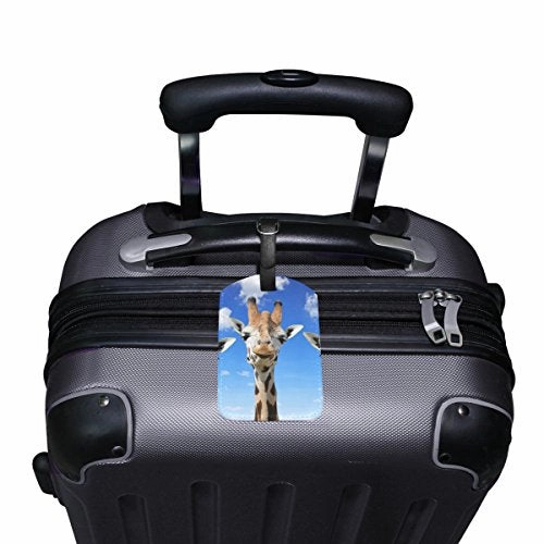 Travel Luggage Tag Funny Giraffes Pu Leather Baggage Suitcase Tag Name Address Id Label 1 Piece