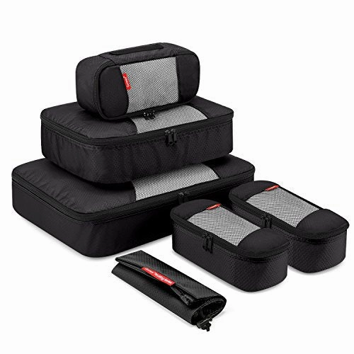 Travel Packing Cubes, Gonex Luggage Organizers L M 3XS Laundry Bag Black