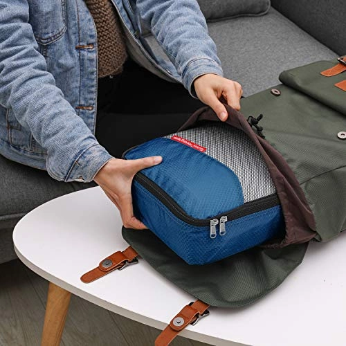 Travel Packing Cubes, Luggage Organizers L M 2Slim Laundry Bag Deep blue
