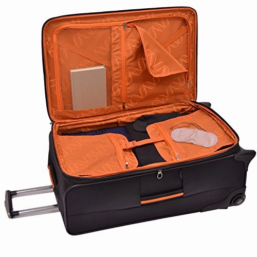 TravelerS Choice  Birmingham Lightweight Expandable Rugged Rollaboard Rolling Luggage - Black
