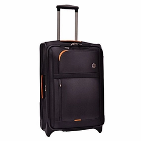 TravelerS Choice  Birmingham Lightweight Expandable Rugged Rollaboard Rolling Luggage - Black