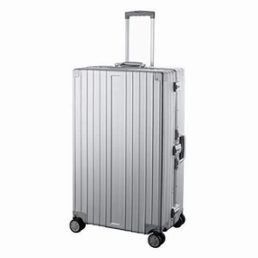 TRAVELKING Multi-size All Aluminum Hard Shell Luggage Case Carry On Spinner Suitcase (20"-28") (Silver, 24")
