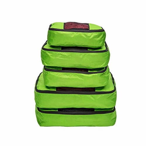 TravelWise Packing Cube System - Durable 5 Piece Weekender  Set (Lime Green)