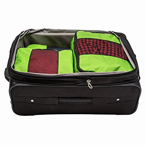 TravelWise Packing Cube System - Durable 5 Piece Weekender  Set (Lime Green)