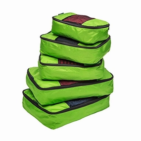 TravelWise Packing Cube System - Durable 5 Piece Weekender  Set (Lime Green)