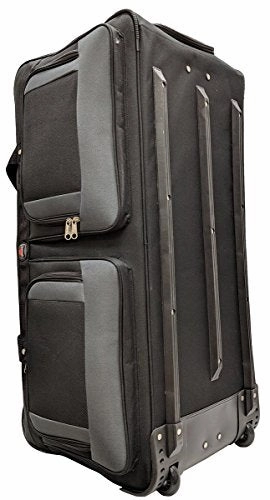 TWO PCS Amaro 36 Inch 1200d Explorer Rolling Duffle Bag V.2 (BLACK)
