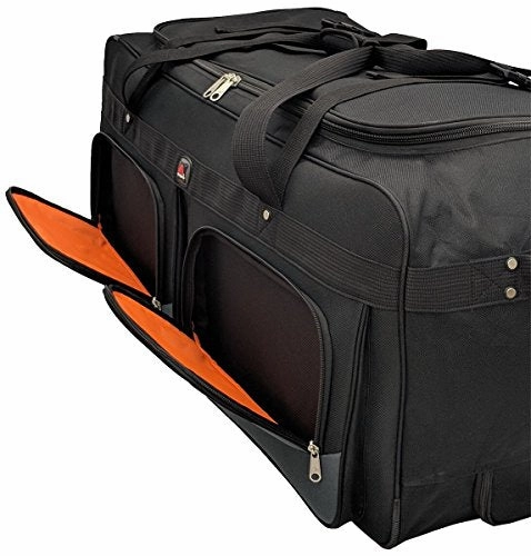 TWO PCS Amaro 36 Inch 1200d Explorer Rolling Duffle Bag V.2 (BLACK)
