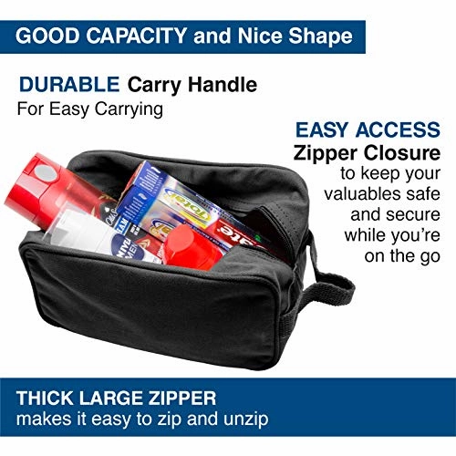 U.S. Army Star Military Canvas Shower Kit Travel Toiletry Bag Case in Black & White