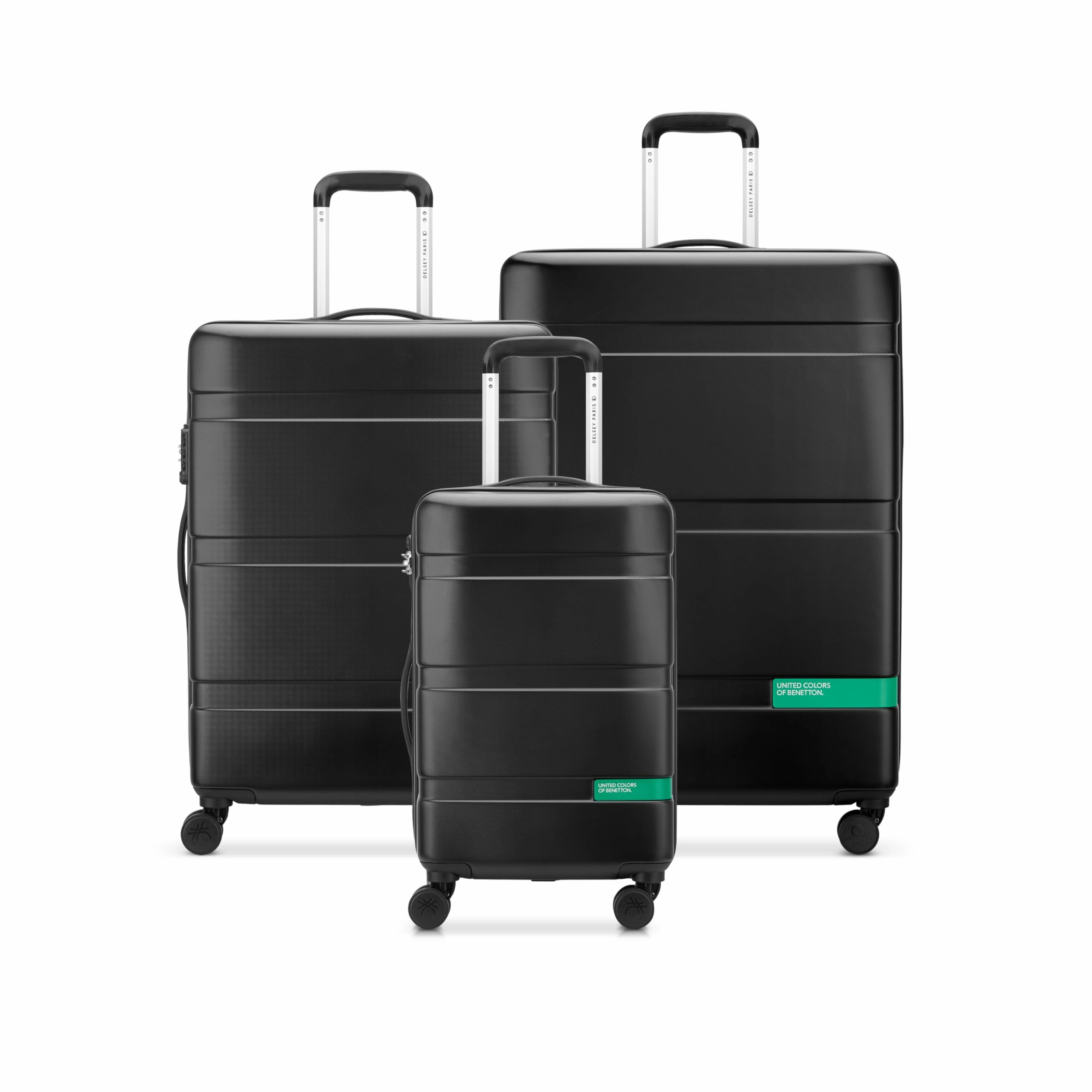 United Colors of Benetton Now Hardside Luggage with Spinner Wheels (3 Piece Set 19/23/27 Inch)