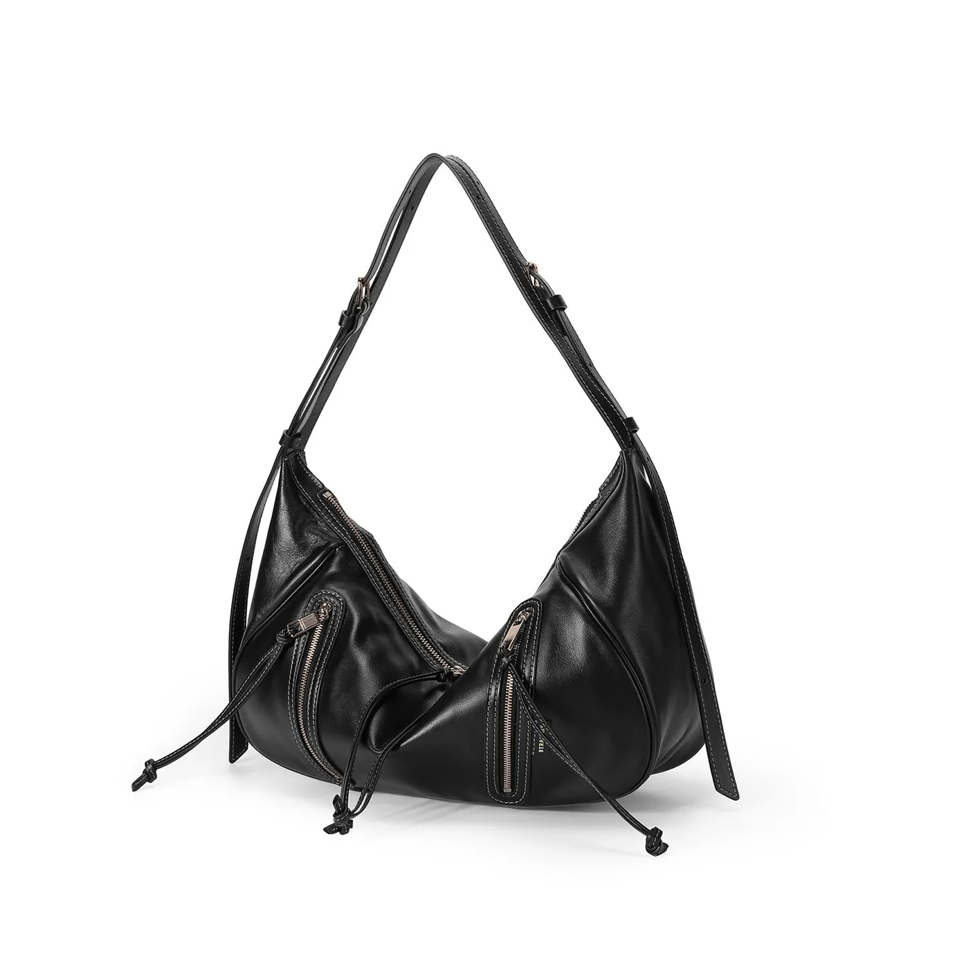 Ursula V11 2-Way Drape Hobo / Crossbody Bag - Black