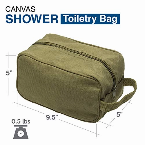 US Air Force Canvas Shower Kit Travel Toiletry Bag Case in Olive & Black
