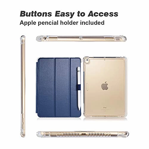 Valkit iPad Pro 9.7 Case 2016 (Old Model), Smart Slim Stand Translucent Frosted Back Cover for Apple iPad Pro 9.7 Inch (A1673 A1674 A1675) with Auto Wake/Sleep, Navy Blue