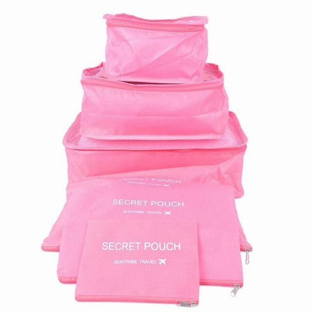 WENYUJH 6Pcs/set Travel Organizer Make Up Functional Bag Clothing Luggage Packing Cubes Travel