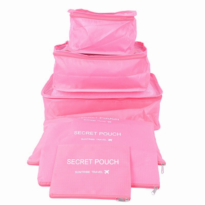 WENYUJH 6Pcs/set Travel Organizer Make Up Functional Bag Clothing Luggage Packing Cubes Travel