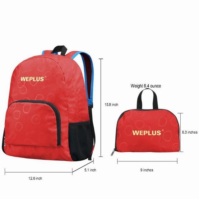 Weplus Foldable Backpack Ultra Lightweight Daypack For Women Waterproof Backpacking Packable School