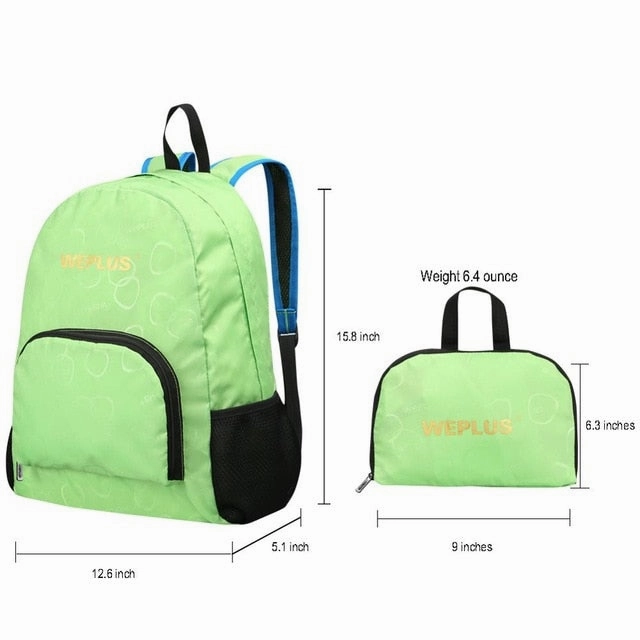 Weplus Foldable Backpack Ultra Lightweight Daypack For Women Waterproof Backpacking Packable School