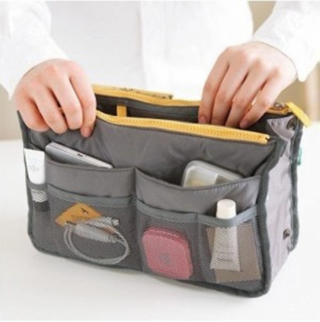Wholikes Clear Compact Portable Make Up Women Makeup Organizer Bag Girls Cosmetic Bag Toiletry