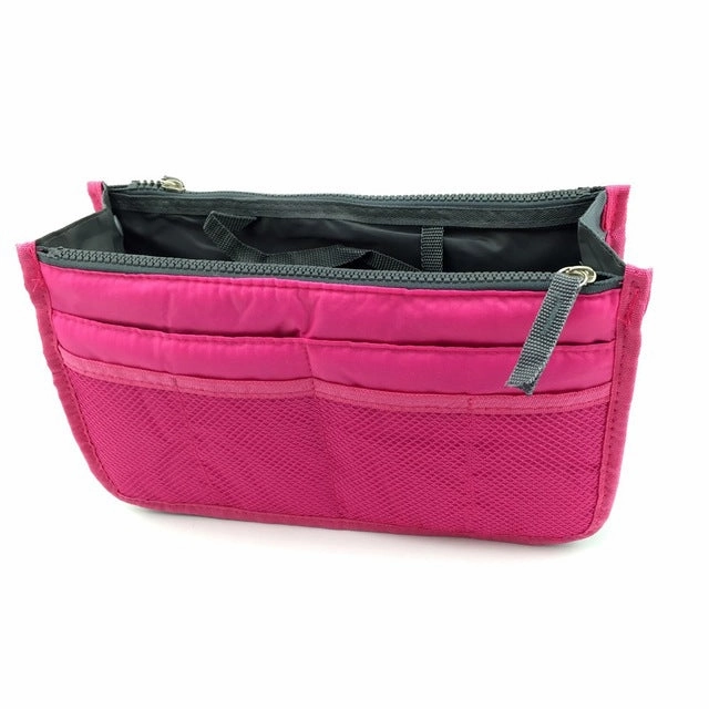 Wholikes Clear Compact Portable Make Up Women Makeup Organizer Bag Girls Cosmetic Bag Toiletry