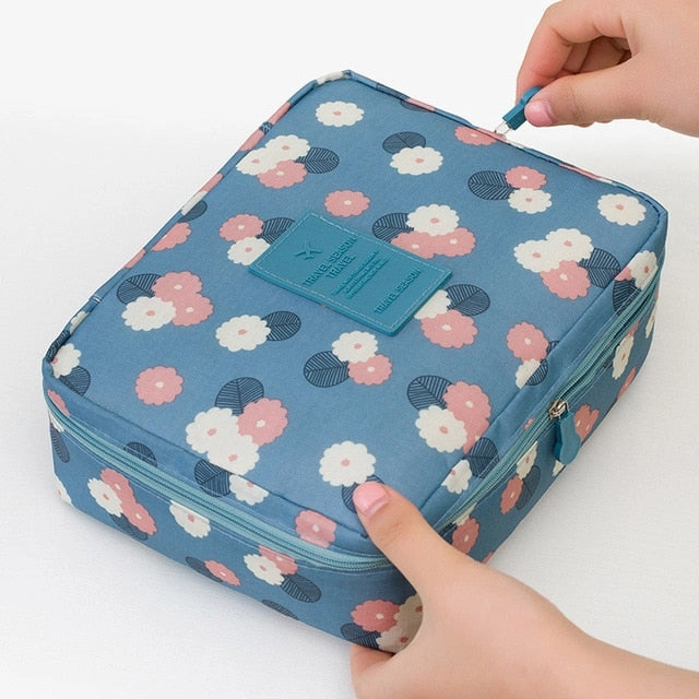 Women Makeup Bag Cosmetic Bag Case Make Up Organizer Toiletry Storage Neceser Rushed Floral Nylon
