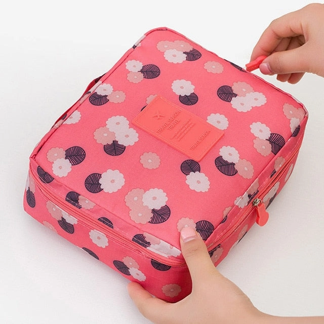 Women Makeup Bag Cosmetic Bag Case Make Up Organizer Toiletry Storage Neceser Rushed Floral Nylon