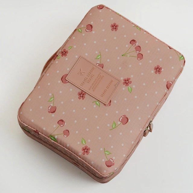 Women Makeup Bag Cosmetic Bag Case Make Up Organizer Toiletry Storage Neceser Rushed Floral Nylon