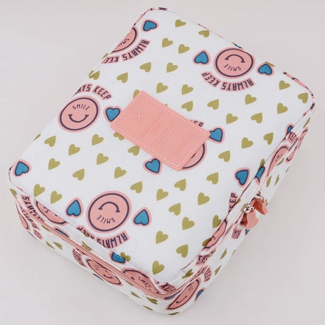 Women Makeup Bag Cosmetic Bag Case Make Up Organizer Toiletry Storage Neceser Rushed Floral Nylon