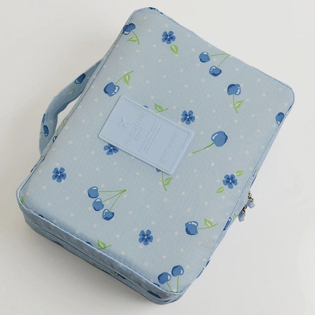 Women Makeup Bag Cosmetic Bag Case Make Up Organizer Toiletry Storage Neceser Rushed Floral Nylon
