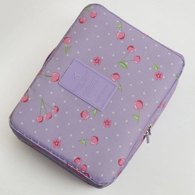 Women Makeup Bag Cosmetic Bag Case Make Up Organizer Toiletry Storage Neceser Rushed Floral Nylon