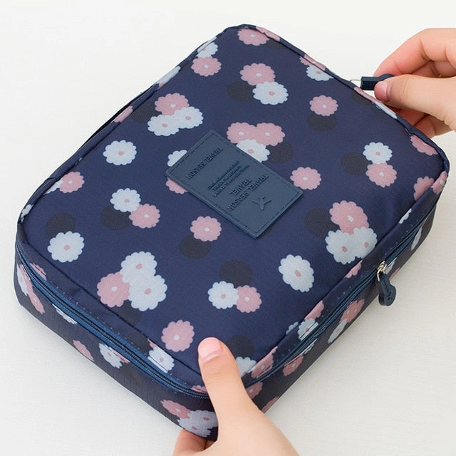 Women Makeup Bag Cosmetic Bag Case Make Up Organizer Toiletry Storage Neceser Rushed Floral Nylon