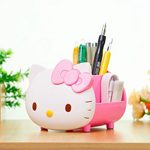 Yournelo Pretty Multifunctional Hello Kitty Pen Pencil Holder Desk Organizer Accessories