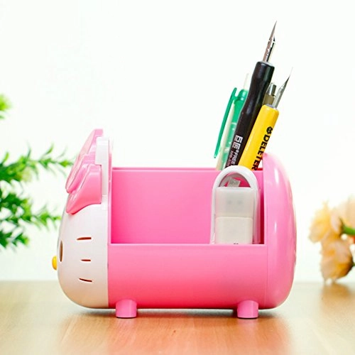 Yournelo Pretty Multifunctional Hello Kitty Pen Pencil Holder Desk Organizer Accessories