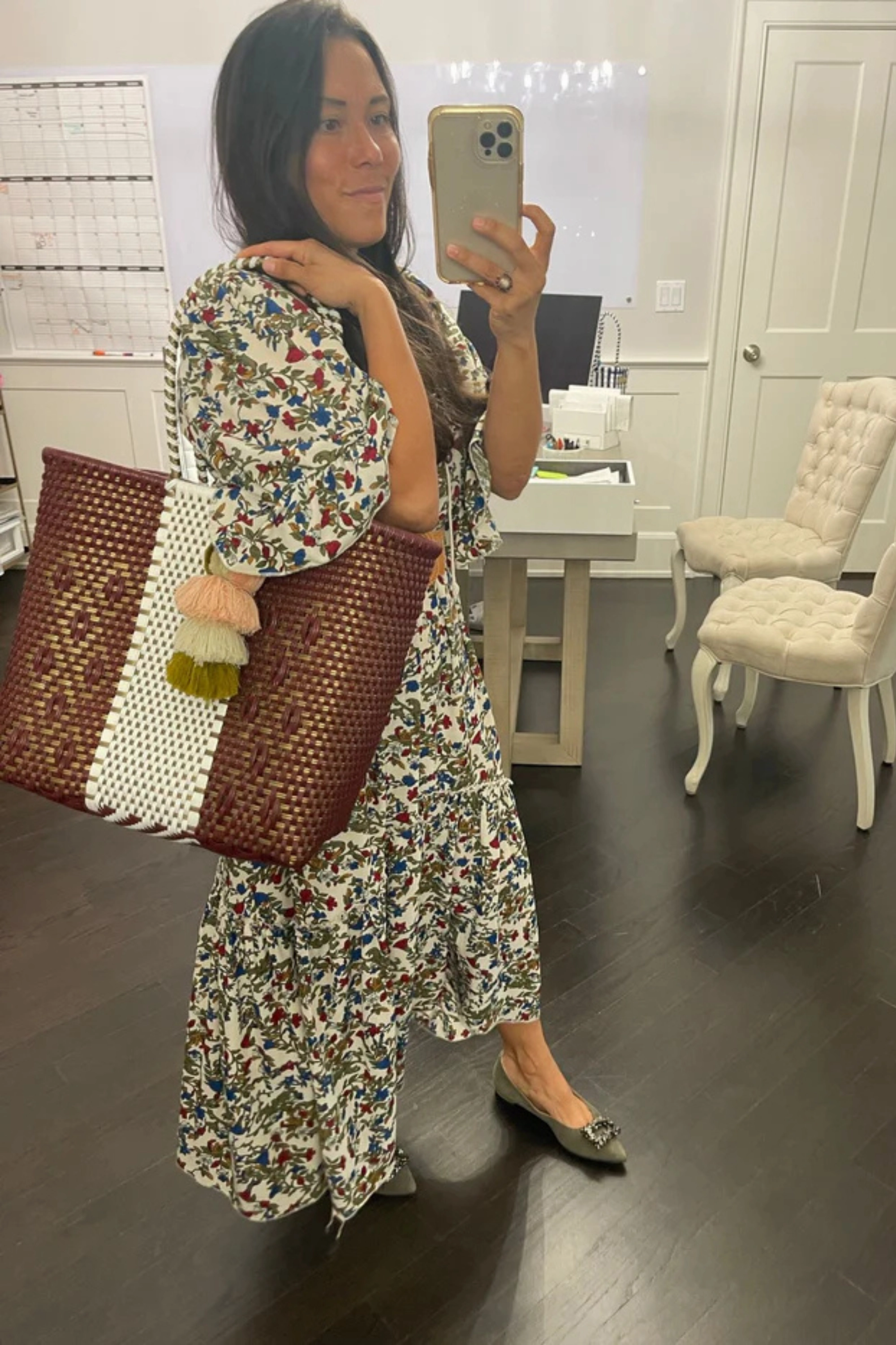 Zen Wine & Gold Citron Tote