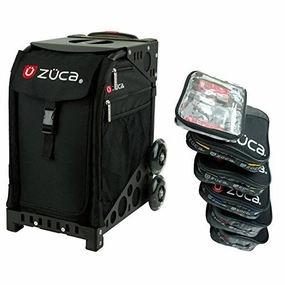 Zuca Obsidian Sport Insert Bag With Black Frame (Non-Flashing Wheels), And Special Set Of 5 Packing