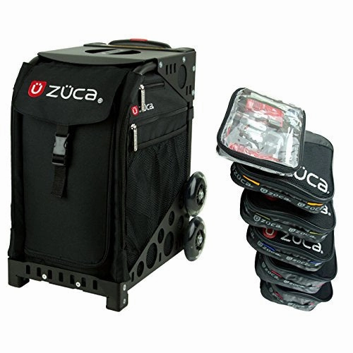 Zuca Obsidian Sport Insert Bag With Black Frame (Non-Flashing Wheels), And Special Set Of 5 Packing