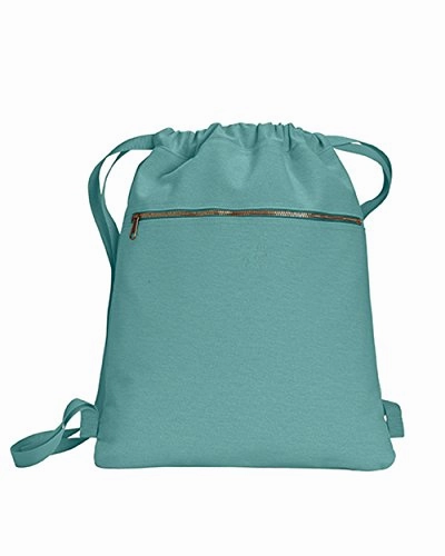 Zuzify Pigment Dyed Canvas Cinch Sak Drawstring Backpack. Fz0992 Os Seafoam