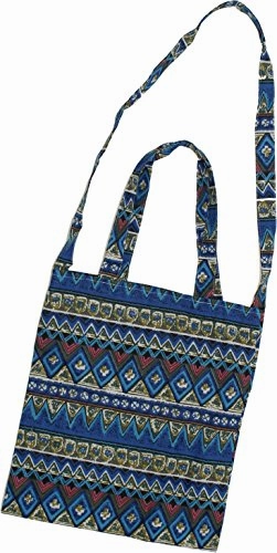 Zuzify Printed Cotton Canvas Shoulder Or Carry Tote Bag. Zuz0014 Os Blue